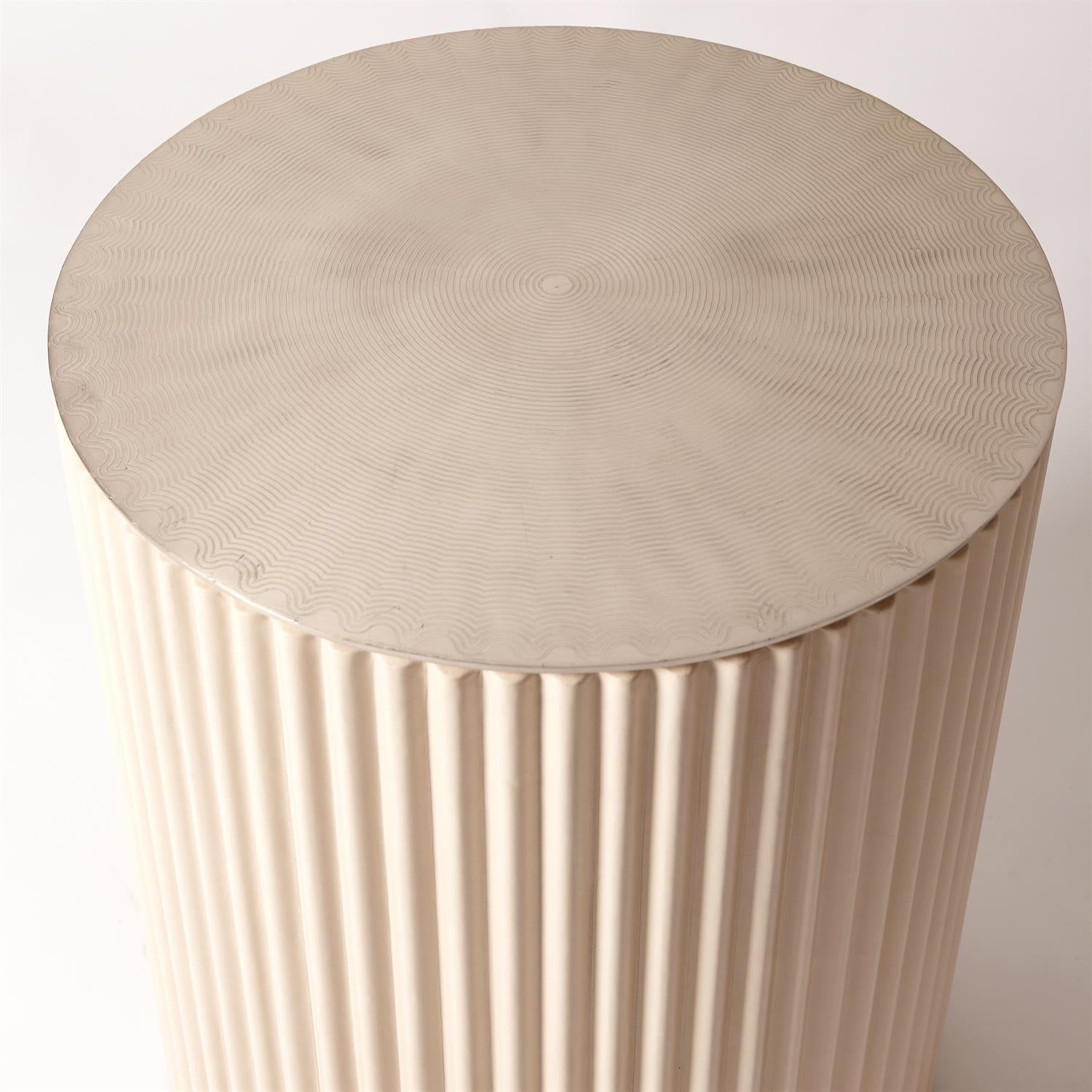 Camille Side Table - White Bronze - Grats Decor Interior Design & Build Inc.
