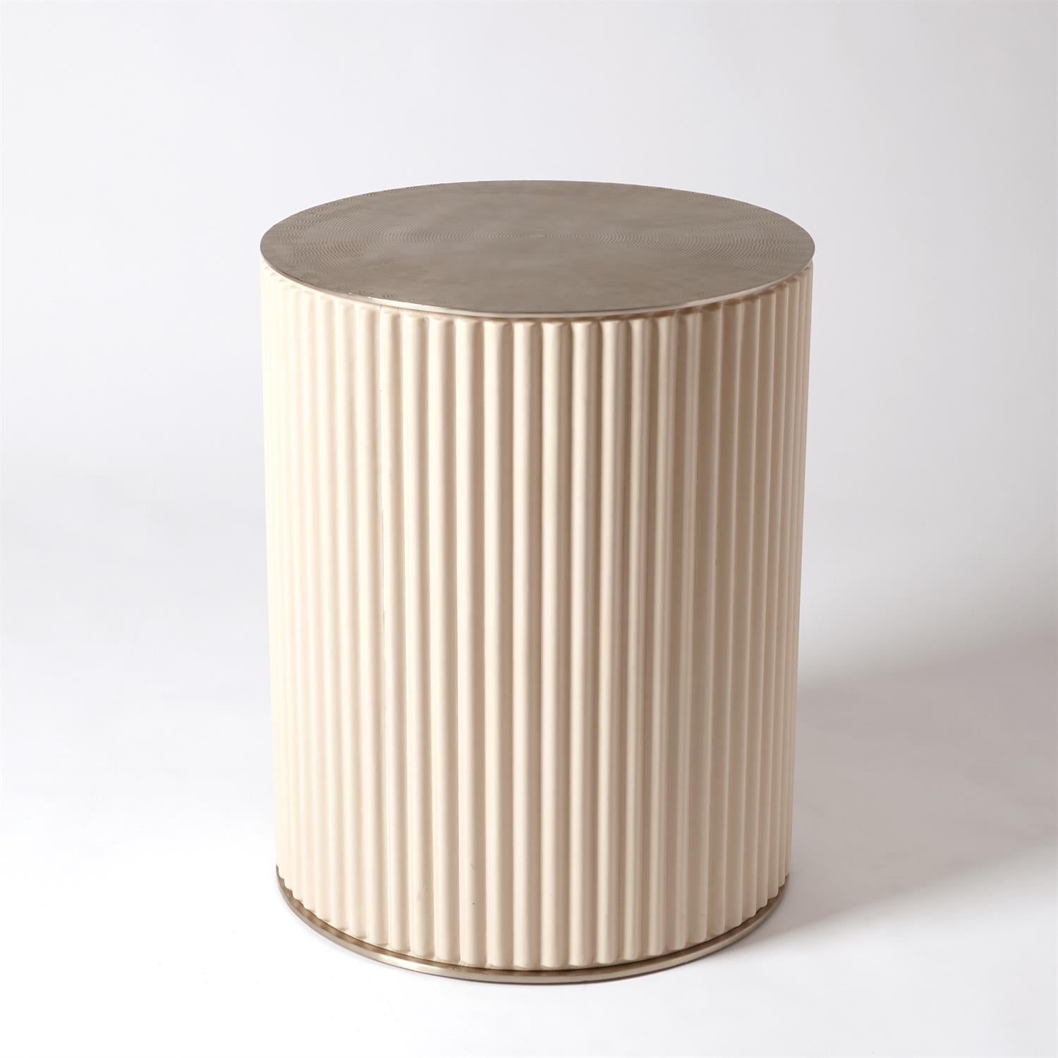 Camille Side Table - White Bronze - Grats Decor Interior Design & Build Inc.