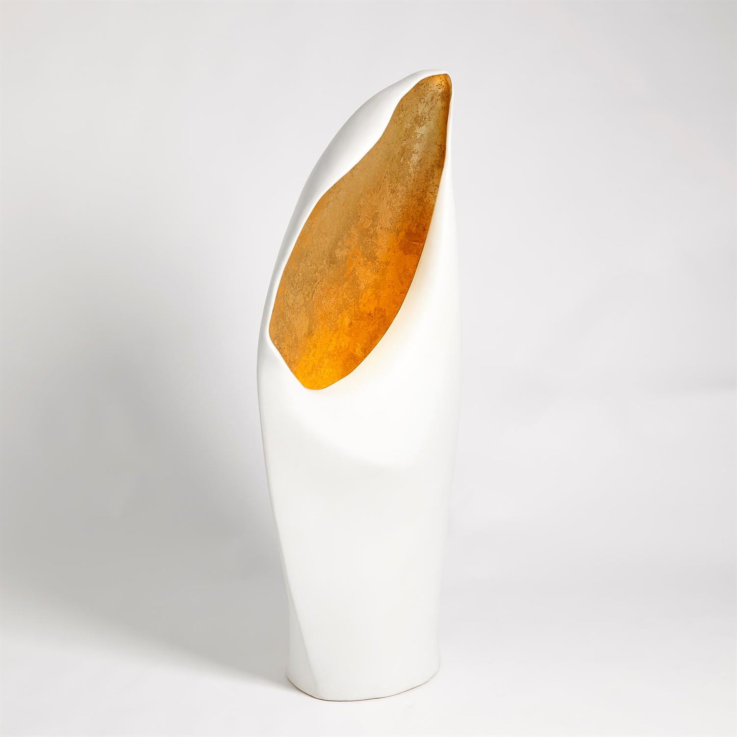 Cowl Lamp - White w/Gold Leaf - Grats Decor Interior Design & Build Inc.