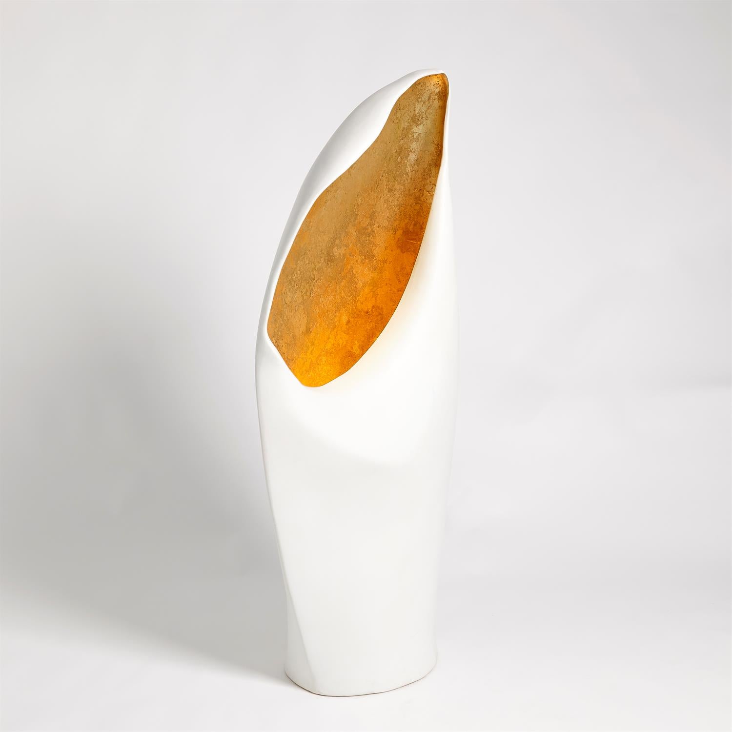 Cowl Lamp - White w/Gold Leaf - Grats Decor Interior Design & Build Inc.