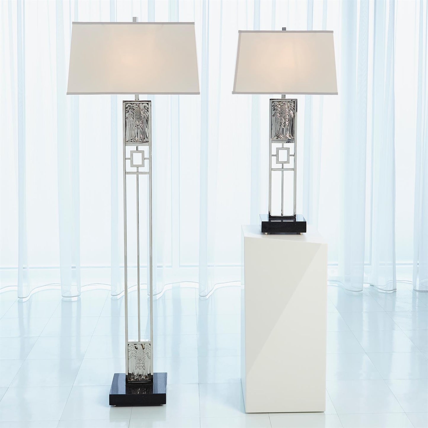 Republic Floor Lamp - Nickel - Grats Decor Interior Design & Build Inc.