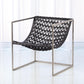 Knit Pearl Chair-Nickel - Dark Grey Leather - Grats Decor Interior Design & Build Inc.