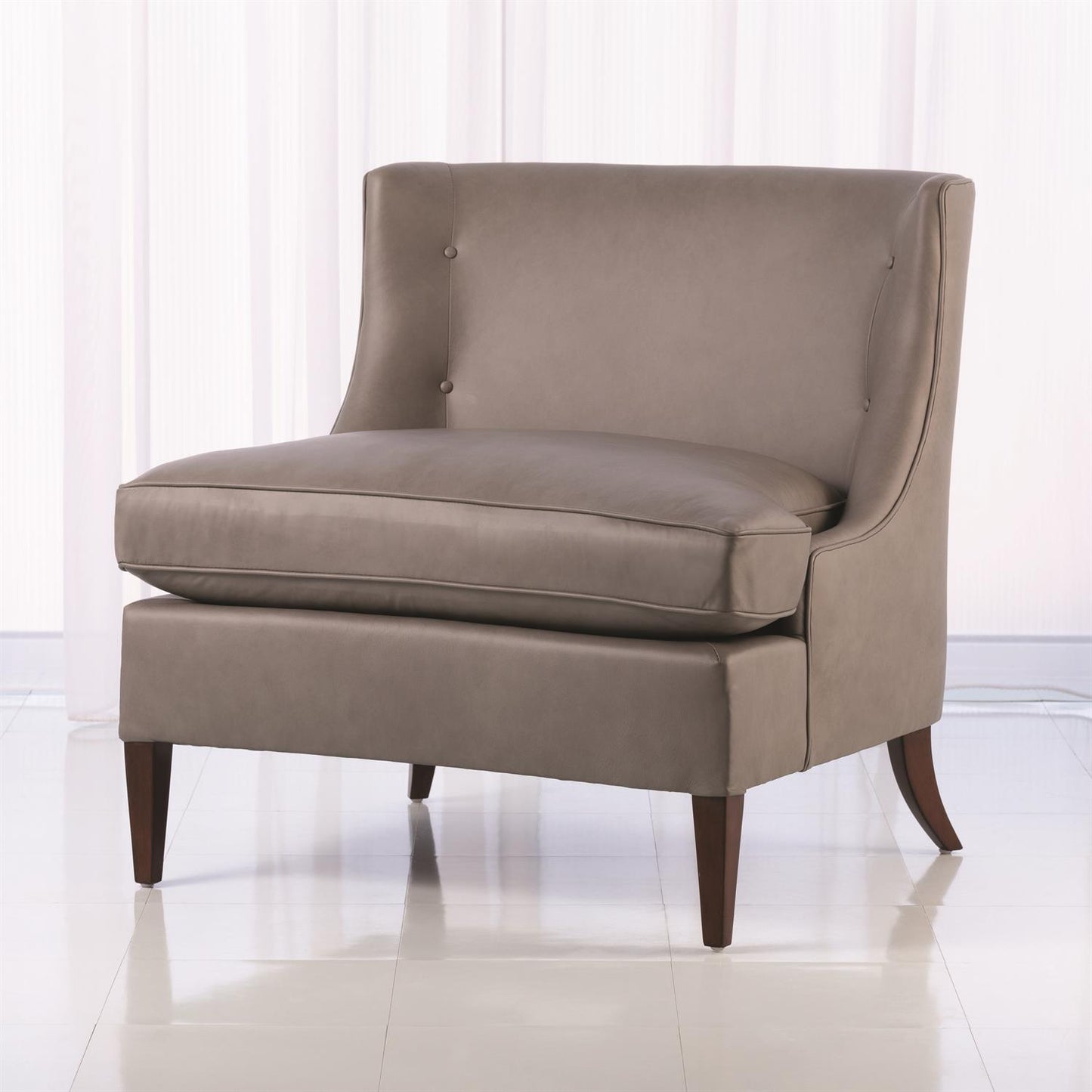 Severn Lounge Chair - Grey Leather - Grats Decor Interior Design & Build Inc.