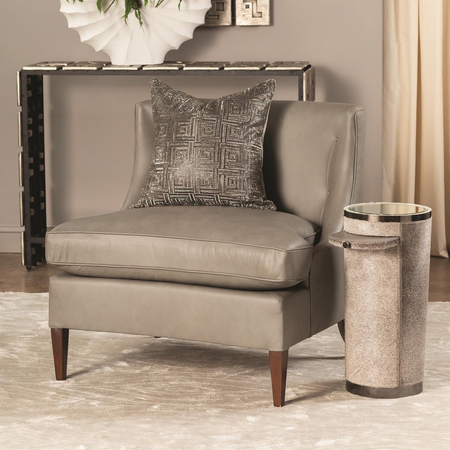 Severn Lounge Chair - Grey Leather