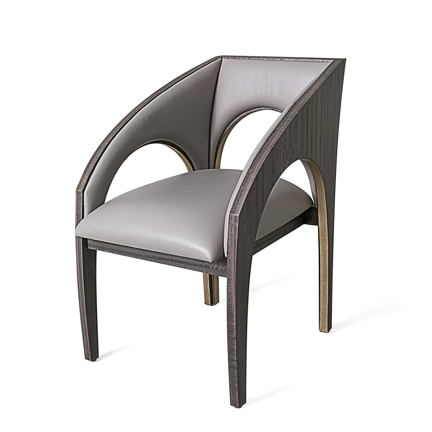 Arches Occasional Chair - Grey Leather - Grats Decor Interior Design & Build Inc.
