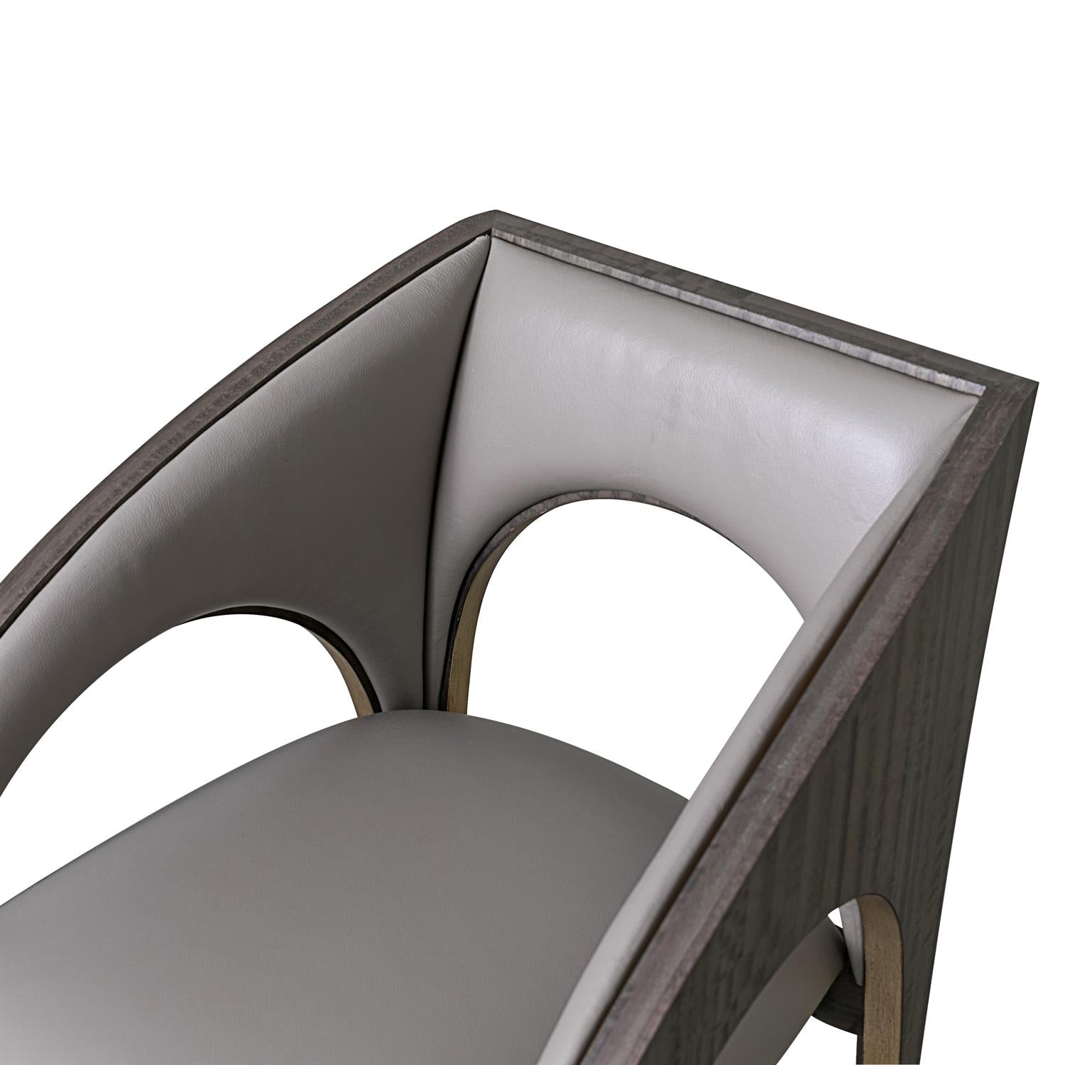 Arches Occasional Chair - Grey Leather - Grats Decor Interior Design & Build Inc.