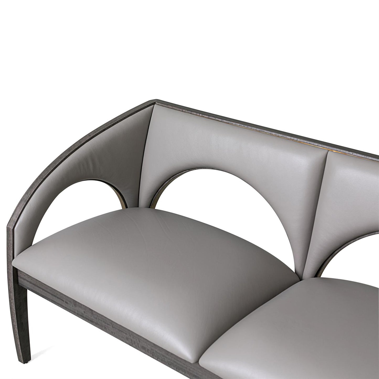 Arches Bench - Grey Leather - Grats Decor Interior Design & Build Inc.