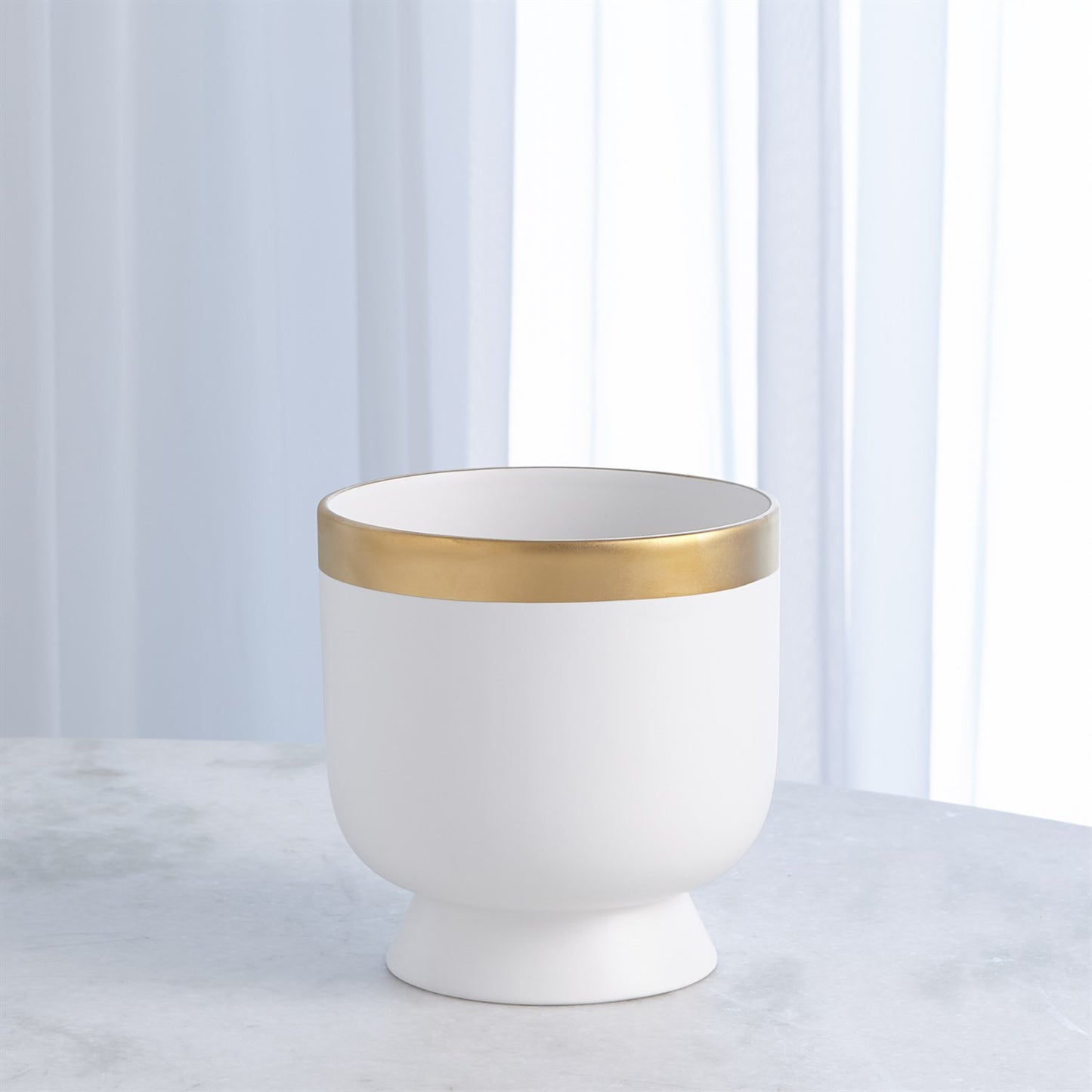 Barbara Barry Modern Gold Banded Vase - 2 sizes