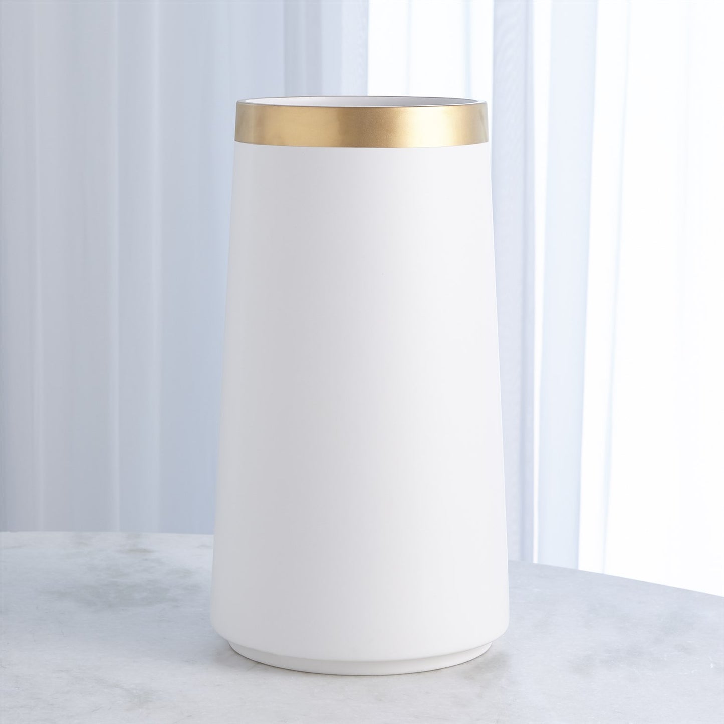 Barbara Barry Modern Gold Banded Vase - 2 sizes