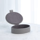 Barbara Barry Signature Oval Leather Box - Marble Gray