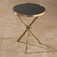 Lola 17"Dia Table - Brass & Black Granite - Grats Decor Interior Design & Build Inc.
