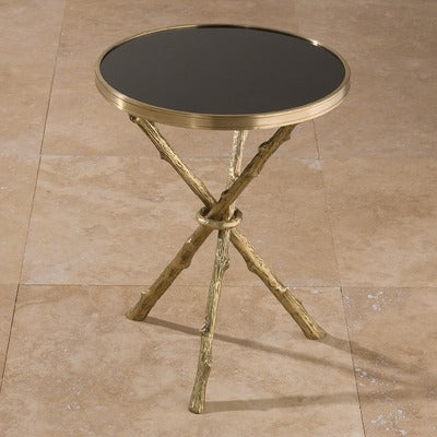 Lola 17"Dia Table - Brass & Black Granite - Grats Decor Interior Design & Build Inc.