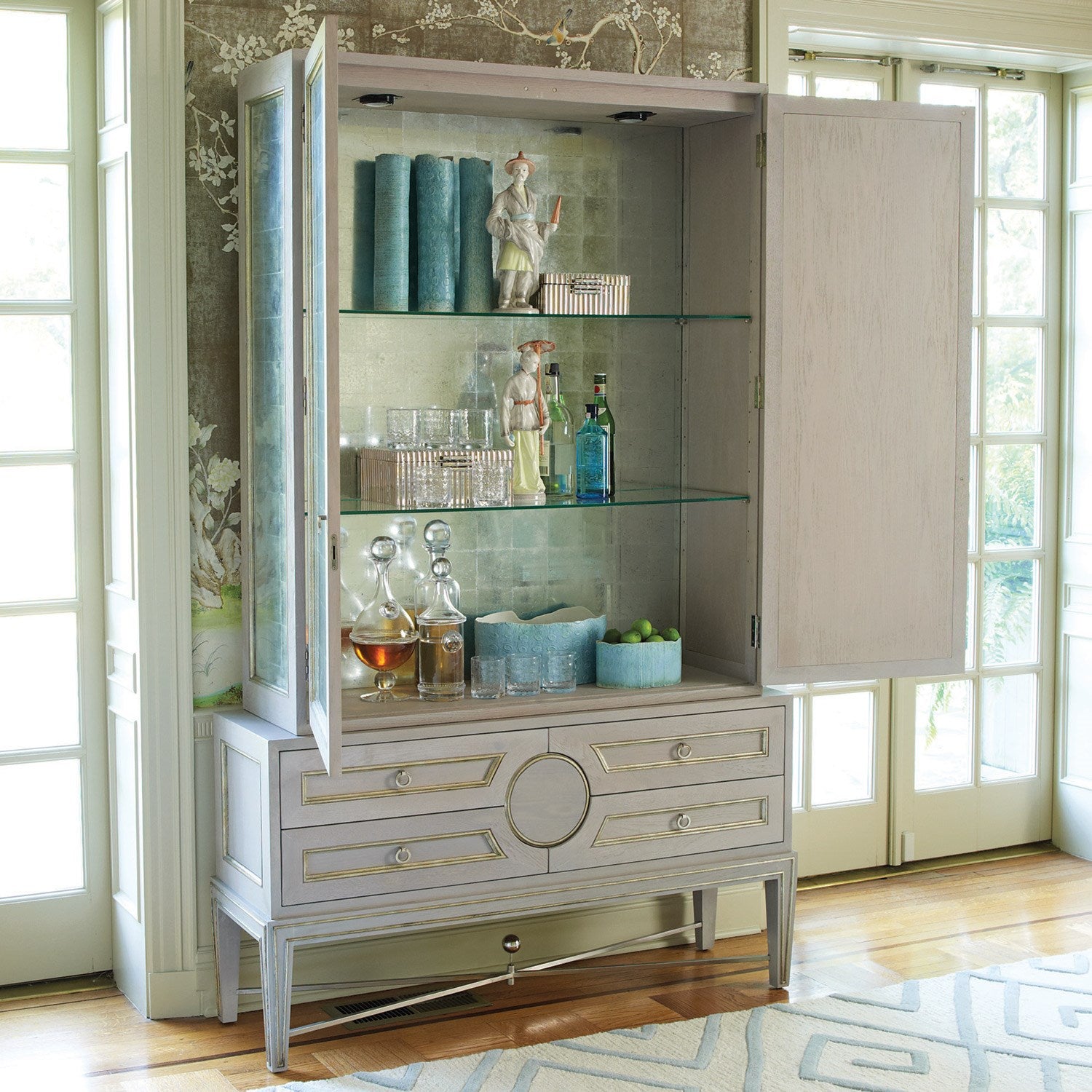 Collectors 56"W x 91"H Cabinet - Grey - Grats Decor Interior Design & Build Inc.