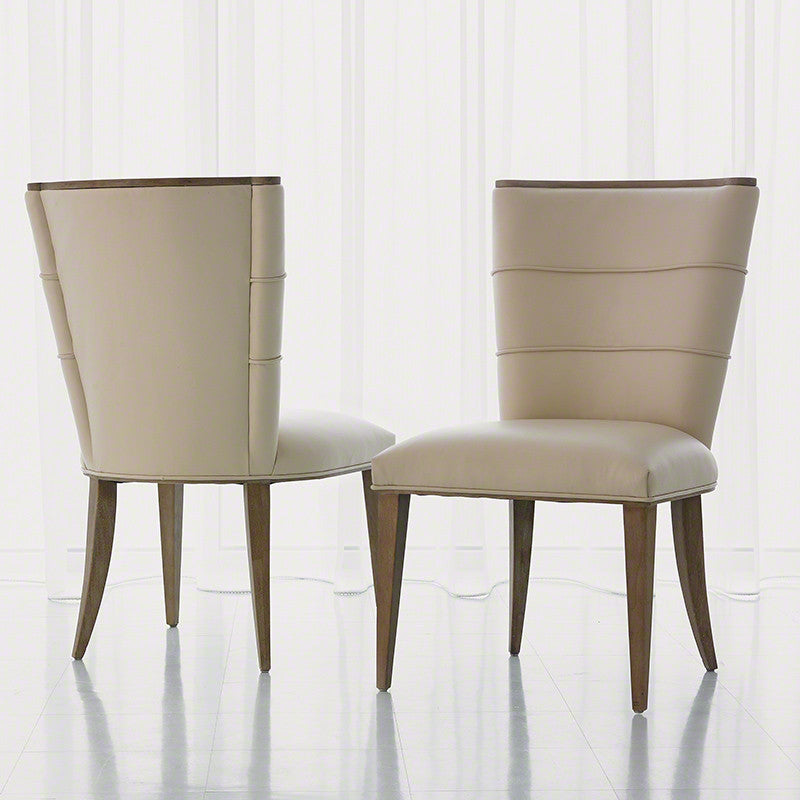 Adelaide Side Chair-Beige Leather - Grats Decor Interior Design & Build Inc.