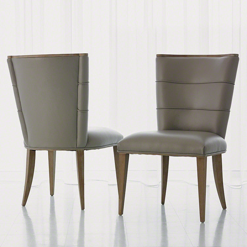 Adelaide Side Chair-Grey Leather - Grats Decor Interior Design & Build Inc.