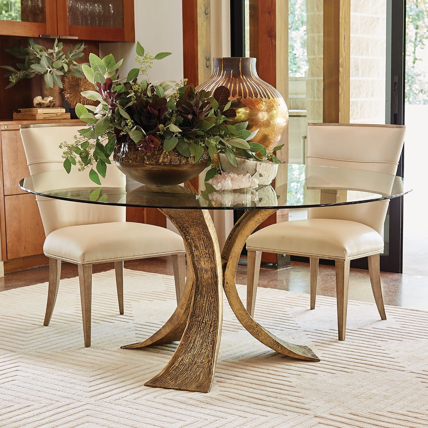 Lotus Dining Table - Antique Gold - Grats Decor Interior Design & Build Inc.