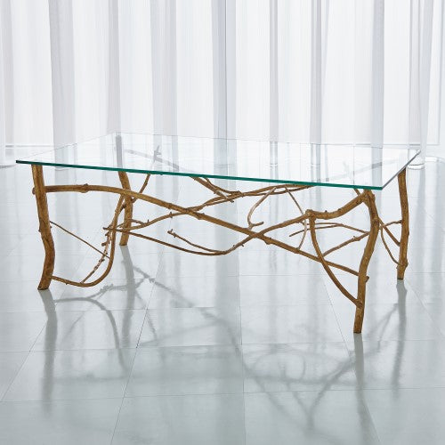 Twig 50" Cocktail Table-Gold Leaf - Grats Decor Interior Design & Build Inc.
