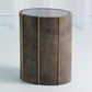 Churchill 16" x 12" Oval Drum Table - Faux Shagreen - Grats Decor Interior Design & Build Inc.