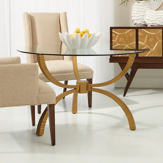 Teton 48"/60" Dining Table - Gold - Grats Decor Interior Design & Build Inc.