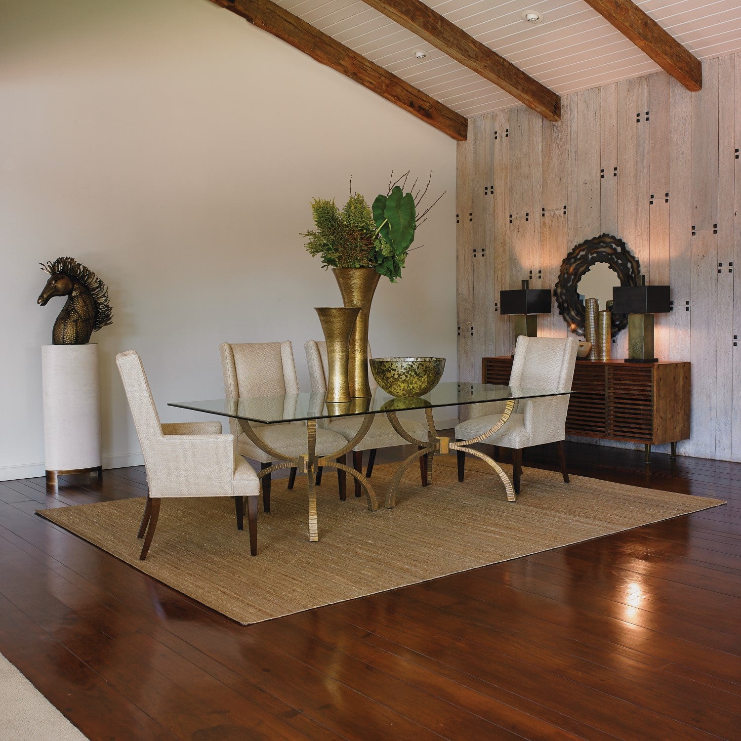 Teton 96" Rectangular Dining Table - Gold - Grats Decor Interior Design & Build Inc.