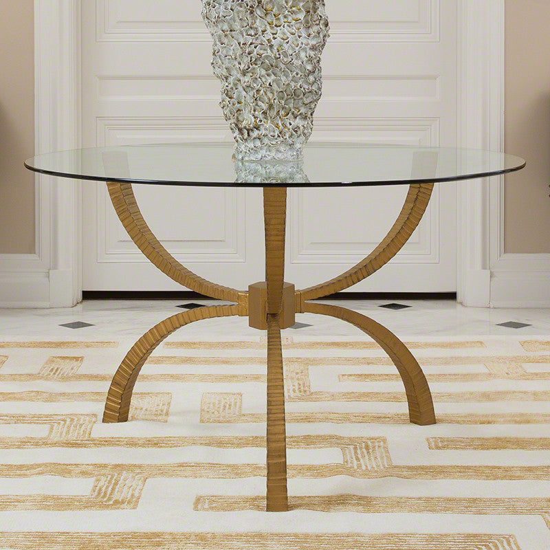 Teton 48"/60" Dining Table - Gold - Grats Decor Interior Design & Build Inc.