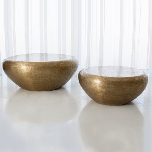 Goa 35"Dia/47"Dia Cocktail Table-Antique Brass - Grats Decor Interior Design & Build Inc.