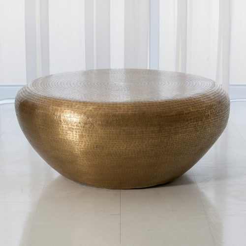 Goa 35"Dia/47"Dia Cocktail Table-Antique Brass - Grats Decor Interior Design & Build Inc.
