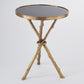 Lola 17"Dia Table - Brass & Black Granite - Grats Decor Interior Design & Build Inc.