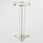 French Moderne 12"Dia Side Table-Nickel w/Mirror Top - Grats Decor Interior Design & Build Inc.