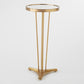 French Moderne 12"Dia Side Table-Antique Brass w/Mirror Top - Grats Decor Interior Design & Build Inc.