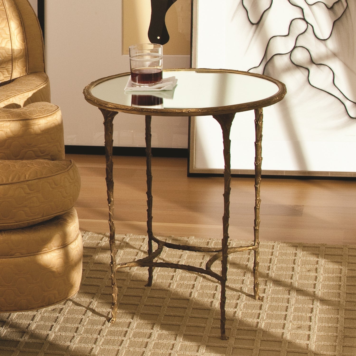 Organic 21"Dia Side Table - Grats Decor Interior Design & Build Inc.