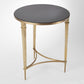 French Square Leg 22"Dia Table - Brass - Grats Decor Interior Design & Build Inc.