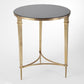 French Square Leg 22"Dia Table - Brass - Grats Decor Interior Design & Build Inc.