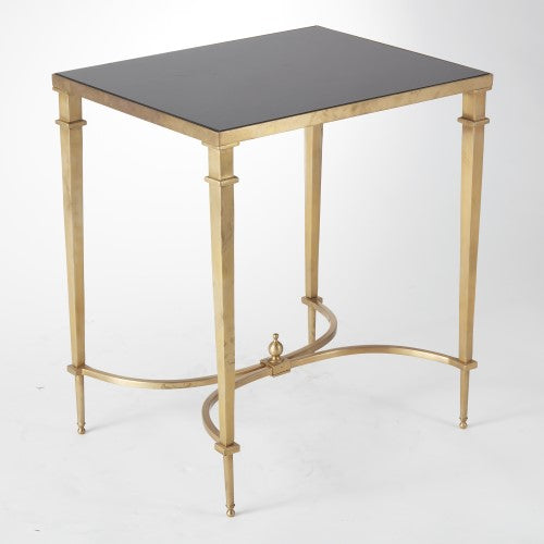 French Square Leg 20" Table - Brass - Grats Decor Interior Design & Build Inc.