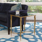 French Square Leg 20" Table - Brass - Grats Decor Interior Design & Build Inc.