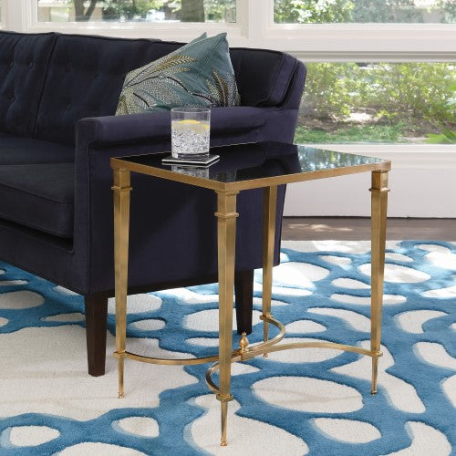 French Square Leg 20" Table - Brass - Grats Decor Interior Design & Build Inc.