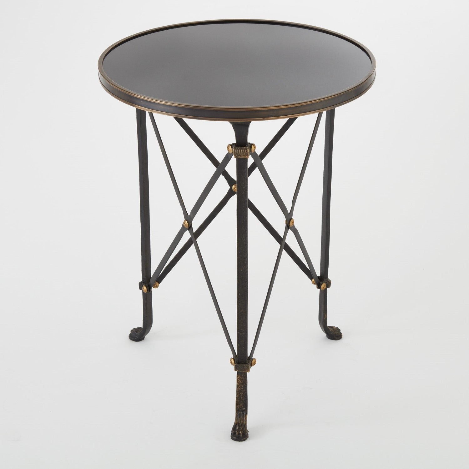 Directoire Round Table - Iron w/ Black Granite - Grats Decor Interior Design & Build Inc.