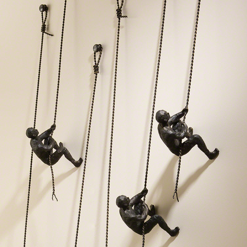 Climbing Man Wall Mounted Sculptures S/3 - Grats Decor Interior Design & Build Inc.