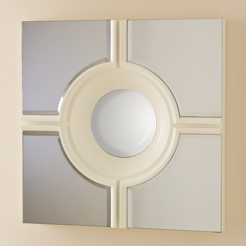 Bull's Eye Cross Mirror - White - Grats Decor Interior Design & Build Inc.