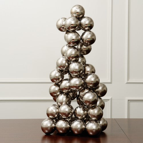 Sphere 24"H Sculpture - Nickel - Grats Decor Interior Design & Build Inc.