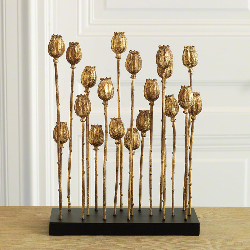 Poppy Pod Sculpture Multi-Gold - Grats Decor Interior Design & Build Inc.