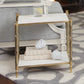 Arbor 20" x 15" Rectangular Table - White Marble - Grats Decor Interior Design & Build Inc.