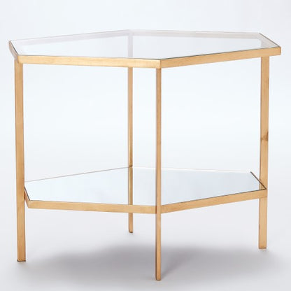 Hexagon Table - Gold Leaf - Grats Decor Interior Design & Build Inc.