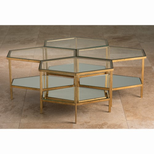 Hexagon Table - Gold Leaf - Grats Decor Interior Design & Build Inc.