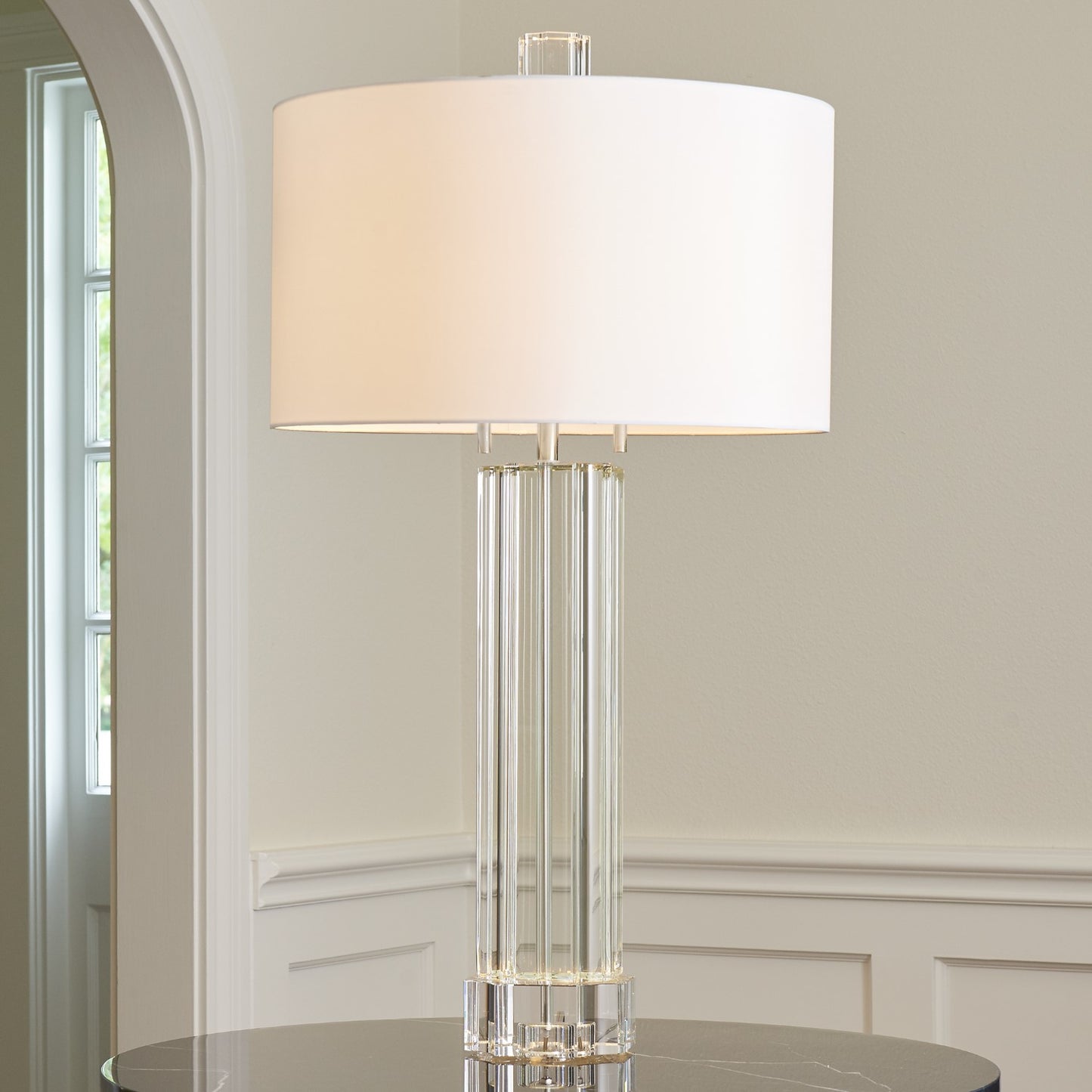 Fluted Crystal Column Table Lamp - Grats Decor Interior Design & Build Inc.