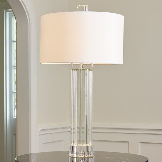 Fluted Crystal Column Table Lamp - Grats Decor Interior Design & Build Inc.