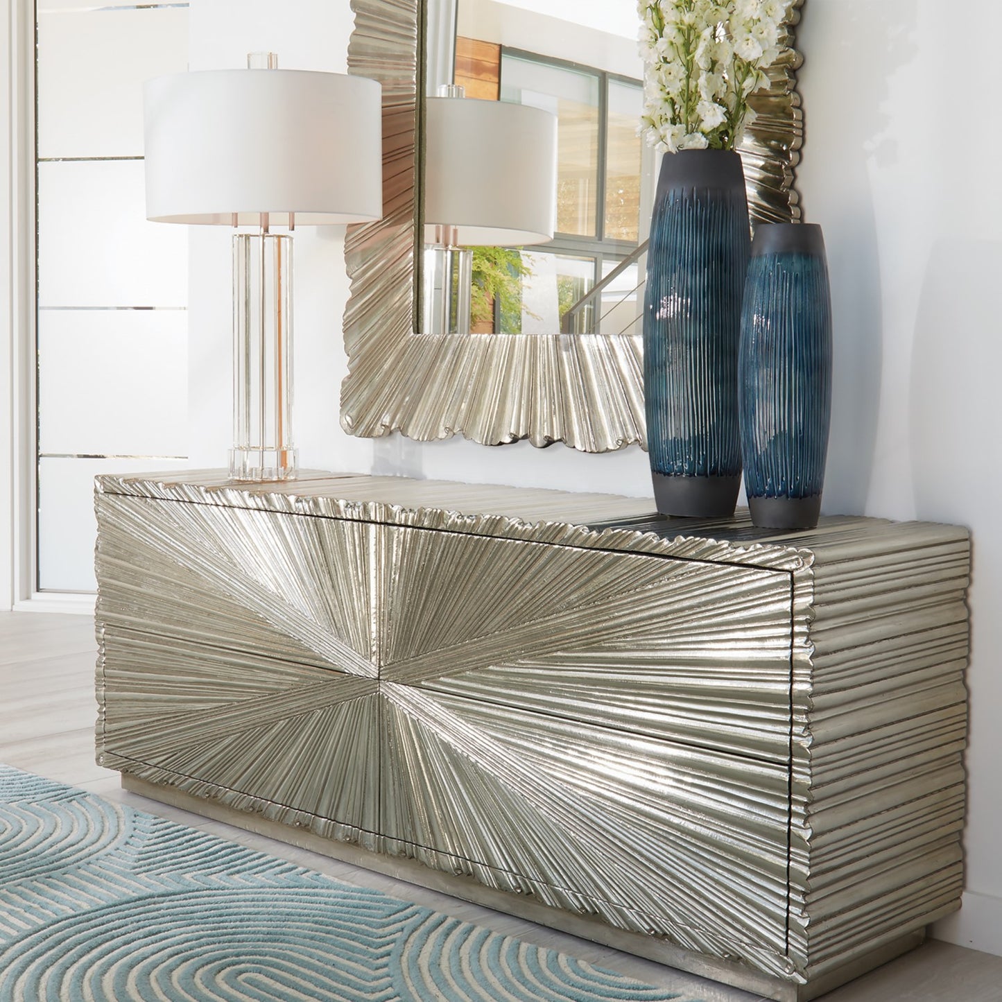 Fluted Crystal Column Table Lamp - Grats Decor Interior Design & Build Inc.