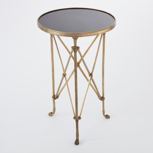 Directoire Round Table - Brass w/ Black Granite - Grats Decor Interior Design & Build Inc.