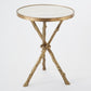 Lola 17"Dia Table - Brass & White Marble - Grats Decor Interior Design & Build Inc.
