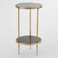 Petite Two Tier 12" Table - Antique Brass - Grats Decor Interior Design & Build Inc.